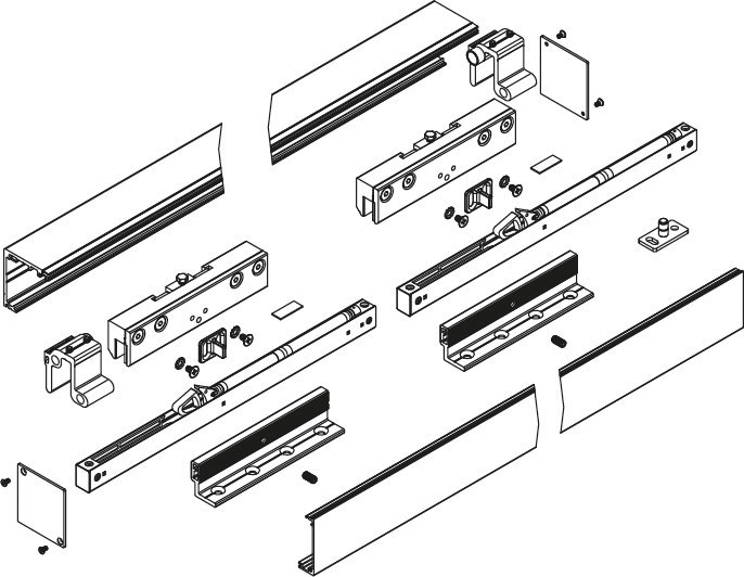HERMAT Schiebetürbeschlag San Remo 9174/80L, 80 kg, Aluminium