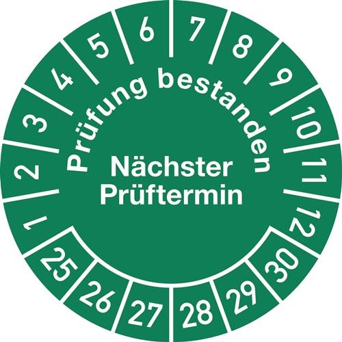 Nordwest Mehrjahresprüfplakette D.30mm Prüfung bestanden 25-30 Folie Btl.a 100 St.