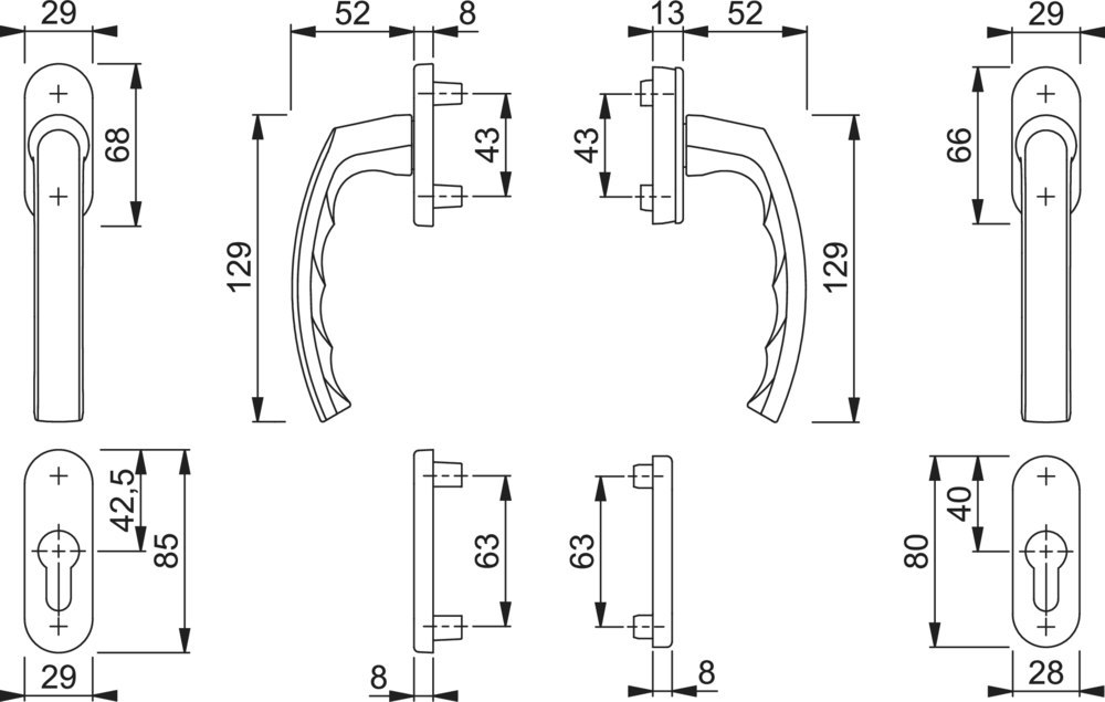 HOPPE® Fenstertürgriffgarnitur Luxembourg 099/66N/U26, Aluminium, 2964268 HOPPE® Fenstertürgriffgarnitur Luxembourg 099/66N/U26, Aluminium, 2964268