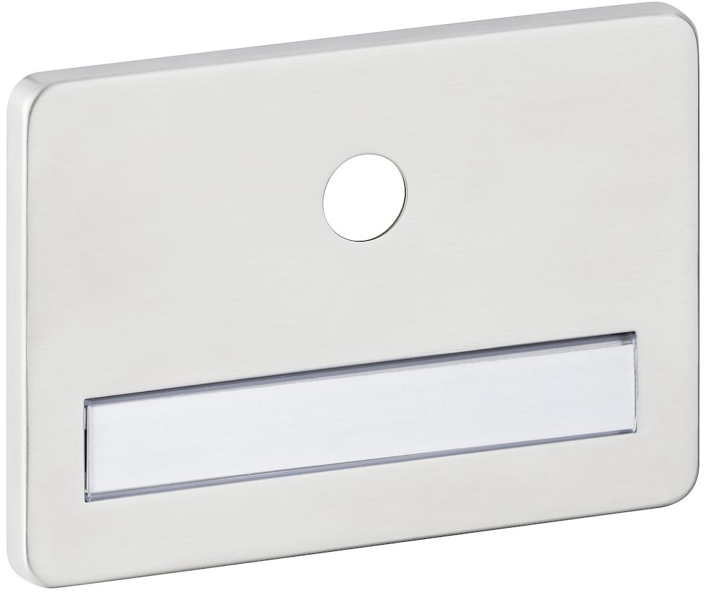 Hermat Namensschild 5001, ohne Türspion, Edelstahl