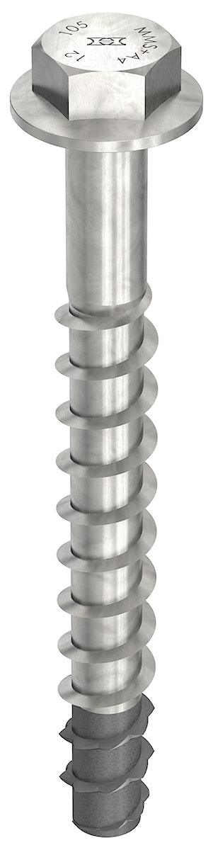 HECO MULTI-MONTI-plus SS A4 7,5 x 40, Sechskantkopf mit angepresster Scheibe, Sechskantkopf, blank, Spitze phosphatiert