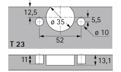 HETTICH Selekta Topf TH 33, 52 x 5,5 mm, zum Einpressen, vernickelt, 77735