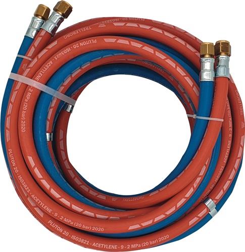 Autogengasschlauch L.20m ID 6/9mm Wandst.5/3,5mm blau/rot