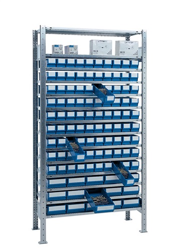Nordwest Steckregal H2000xB1000xT400mm Grundregal 14 Stahlböden 90 x 3,15 x 4 blau