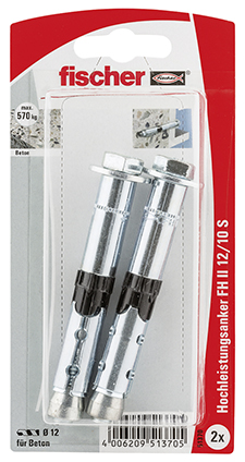 FISCHER Hochleistungsanker FH II 12/10 S K (2) D