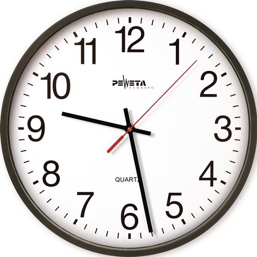 PEWETA Wanduhr Quarzuhr Ku.schwarz D.250mm 1,5V arabische Zahlen PEWETA