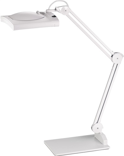 Nordwest LED-Lupenleuchte Glaslinse 190,5mm (7,5″) Standfuß weiß Abdeck.,eckiger Kopf