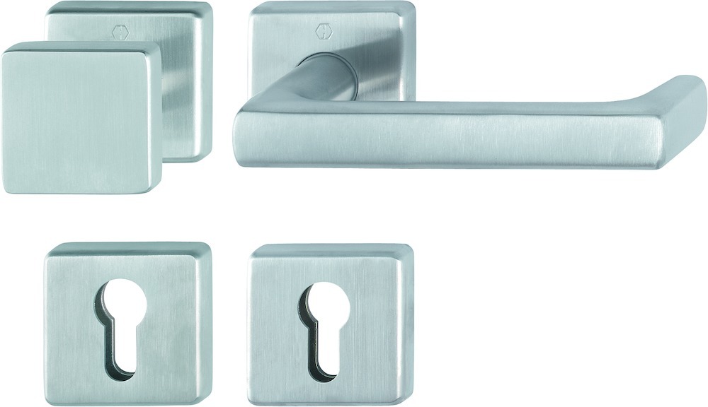 HOPPE® FH Wechselgarnitur mit Rosetten Detroit FS-E43L/52/52S/1644, Edelstahl, 10722314 HOPPE® FH Wechselgarnitur mit Rosetten Detroit FS-E43L/52/52S/1644, Edelstahl, 10722314