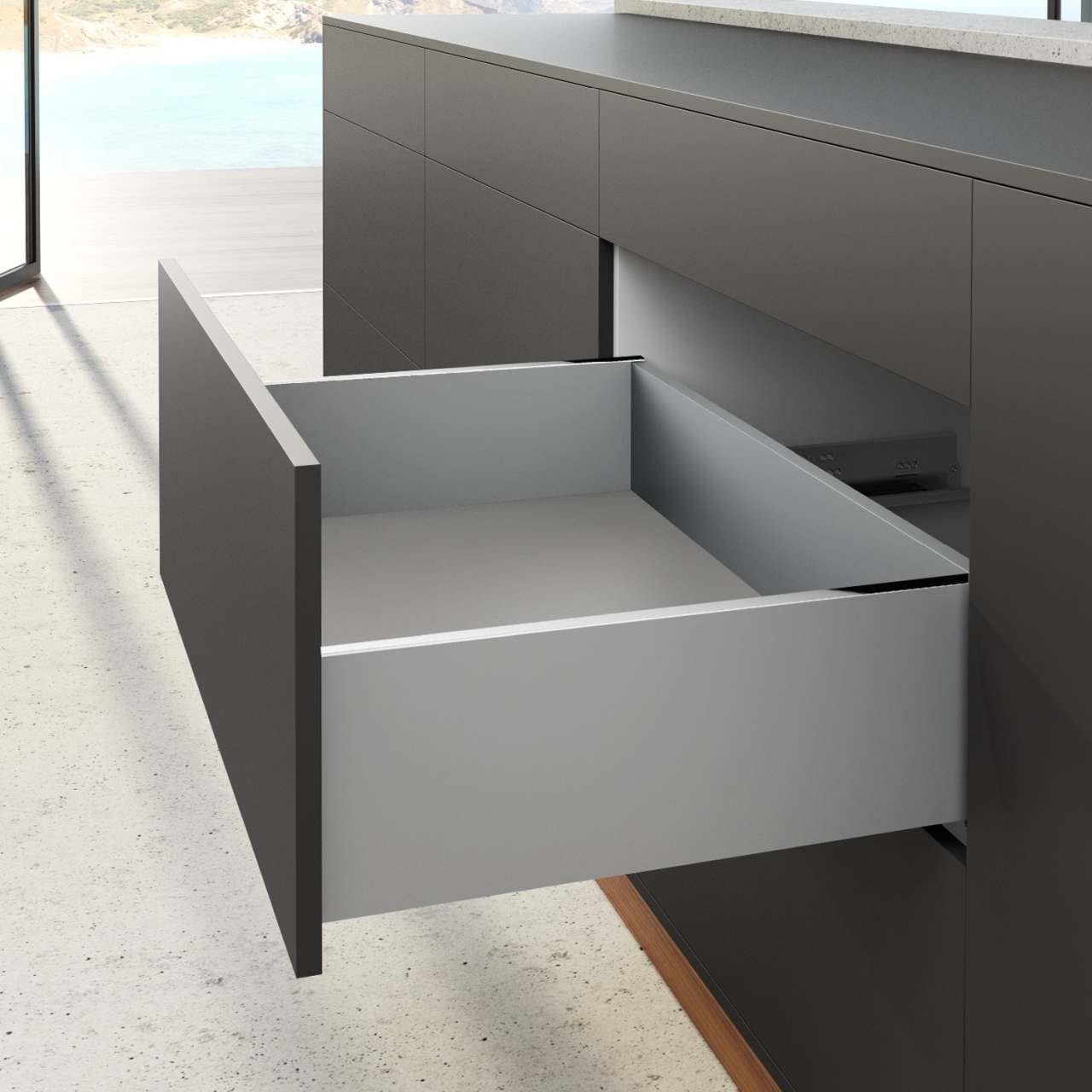 HETTICH AvanTech YOU Set Zarge, Höhe 187 mm x NL 550 mm, silber, links und rechts, 9353359