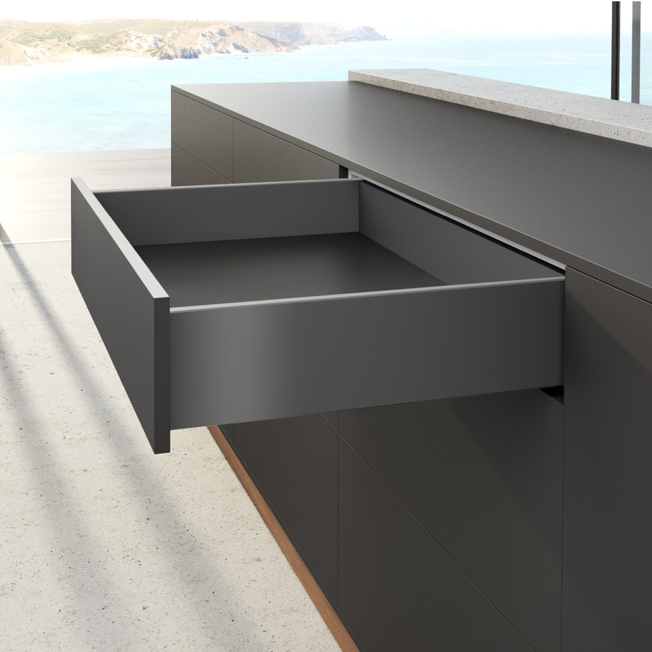 HETTICH AvanTech YOU Set Zarge, Höhe 139 mm x NL 270 mm, anthrazit, links und rechts, 9353430