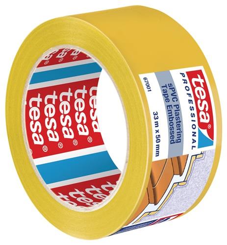 TESA PVC Putzband 67001 quergerillt gelb L.33m B.50mm TESA