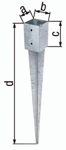 GAH Einschlag-Bodenhülse a91xb91xc150xd750mm STA roh TZN GAH