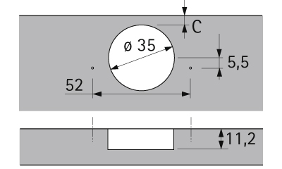 HETTICH Intermat Winkelscharnier W30 ohne Schließautomatik,