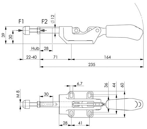 AMF Schubstangenspanner Nr.6845 Gr.3 Druckspanner AMF