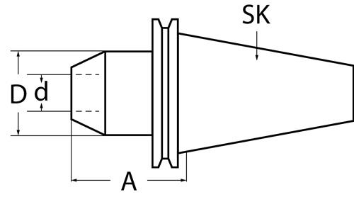 PROMAT Flächenspannfutter DIN 69871AD Weldon Spann-D.6mm SK40 A.-L.100mm PROMAT