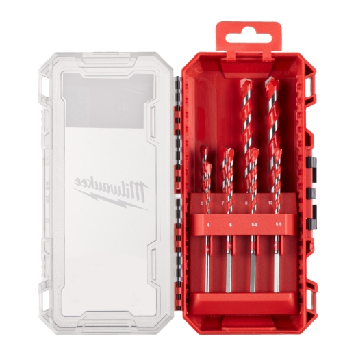 MILWAUKEE 4/5/5,5/5,5/6/7/8/10 mm in PACKOUT kompatibler Kassette Premium-Betonbohrer Set 8-teilig