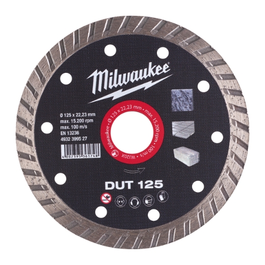MILWAUKEE Universal geschlossen Diamanttrennscheibe DUT 125 mm
