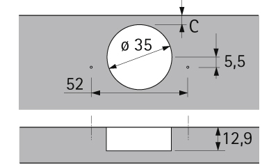 HETTICH Sensys Winkelscharnier W45 ohne Schließautomatik (Sensys 8669 W45), obsidianschwarz, 9091750