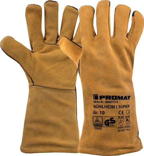 PROMAT Schweißerhandschuhe Mühlheim I Super Gr.10 gelb EN 388/407/12477 6PA