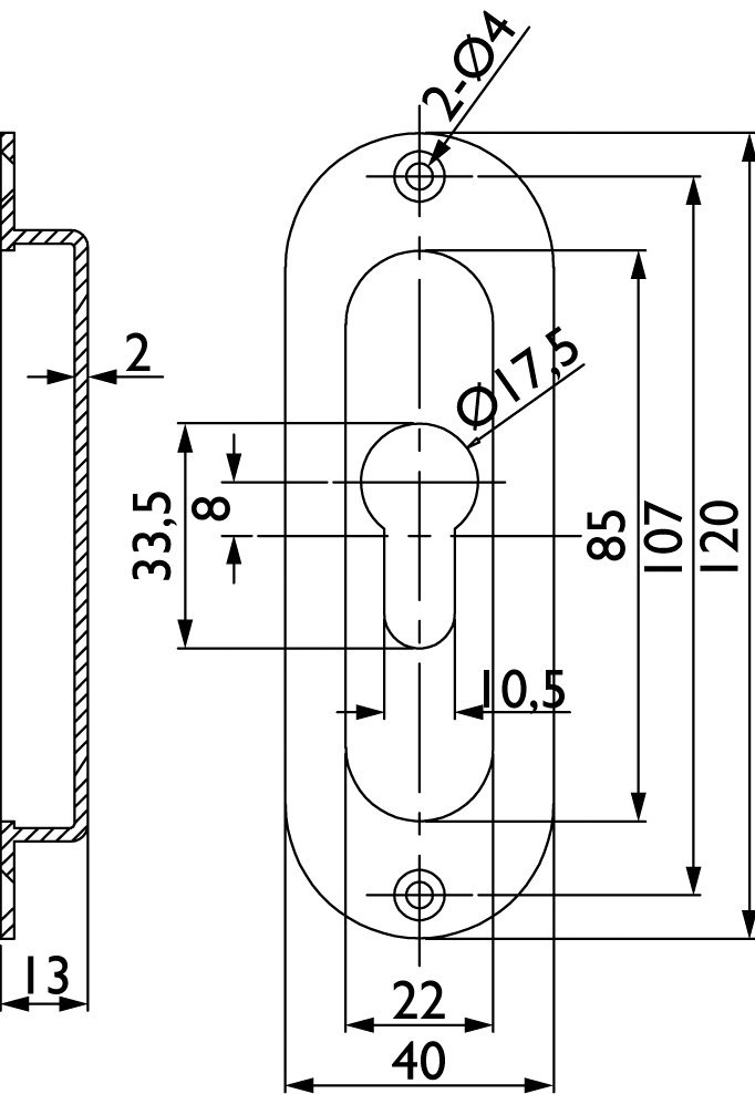 HERMAT Schiebetürmuschel 3673, Edelstahl