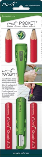 PICA Köcher Pocket f.Blei-/Markierstifte m.Spitzmesser m.1 Zimmermannsbleistift PICA