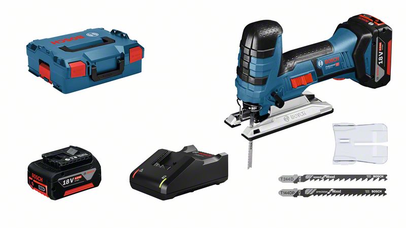 BOSCH Akku-Stichsäge GST 18 V-LI S, mit 2 x 4.0 Ah Li-Ion Akku, L-BOXX