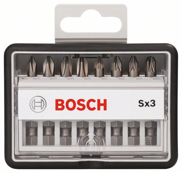 BOSCH Schrauberbit-Set Robust Line Sx Extra-Hart, 8-teilig, 49 mm, PH, PZ