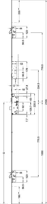 WINKHAUS Automatik Mehrfachverriegelung T-AV4D-F1660 L124P/45 A9 92/8 M2 RS MC,