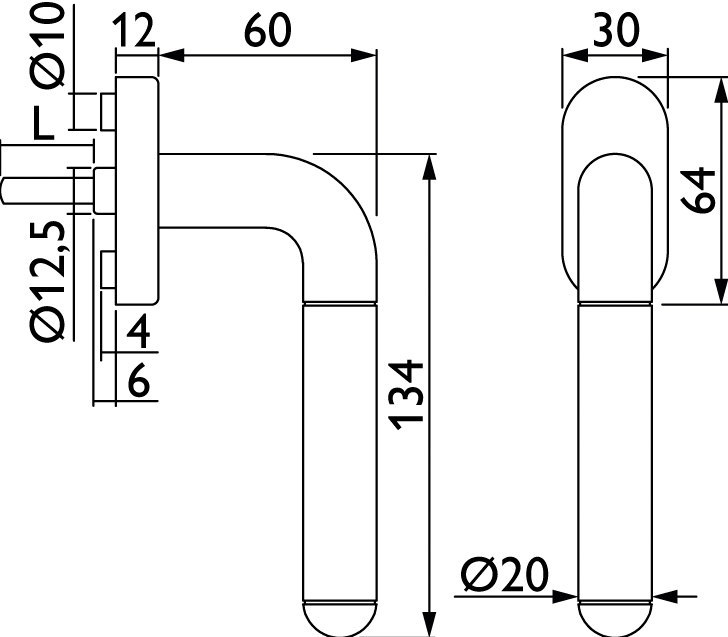 HERMAT Fenstergriff CLUB 1110, Edelstahl
