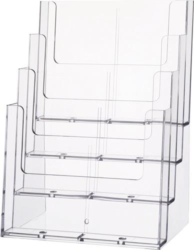 HELIT Tischprospekthalter 4 x DIN A4 hoch Ku.transp.freistehend HELIT