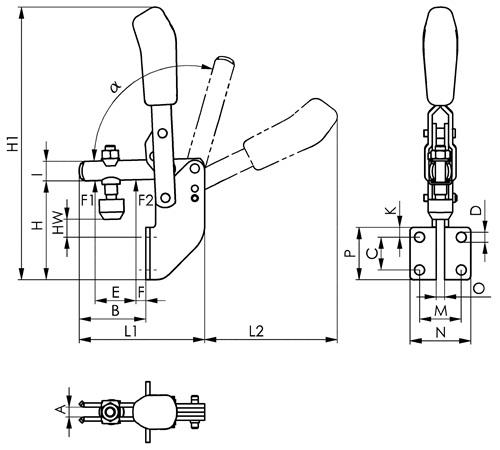 AMF Senkrechtspanner Nr.6803 Gr.4 Winkelfuß AMF