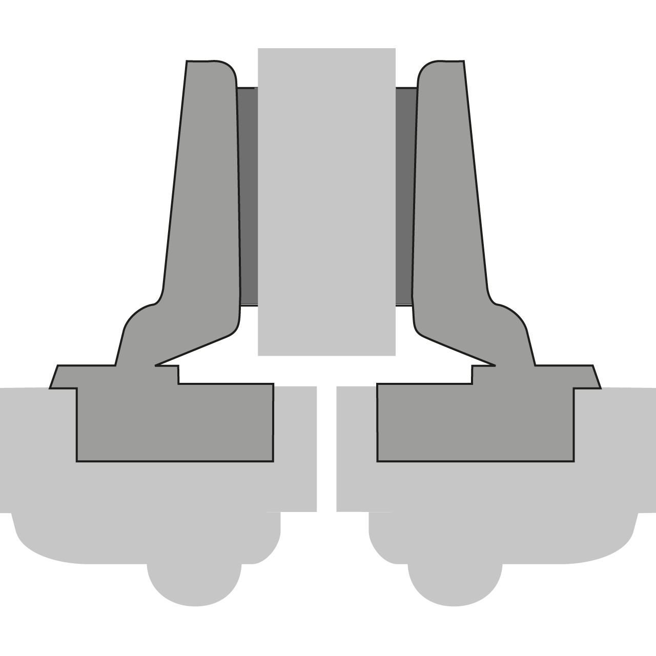 HETTICH Intermat Dicktürscharnier, Türdicke bis 32 mm (Intermat 9936), halb vorliegend, zum Einpressen (ø 10 x 11), 73918