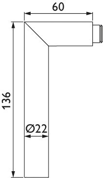 HERMAT Drückerlochteil BASIC 01 1801.22, Messing