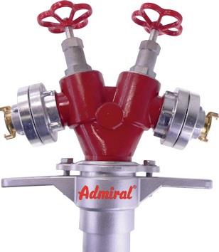 ADMIRAL Hydrantenstandrohr STORZ Alu.DN 80 2xAbgang Schnellkupplung,2 Ventile ADMIRAL