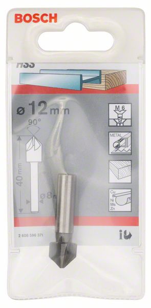 BOSCH Kegelsenker mit zylindrischem Schaft, 12,0 mm, M 6, 40 mm, 8 mm