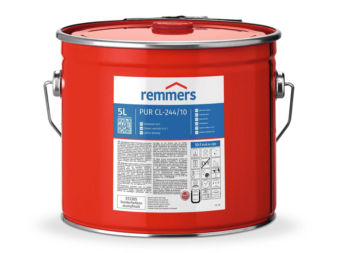 REMMERS PUR CL-244-Colorlack 4in1 weiß (RAL 9016) stumpfmatt 20 l