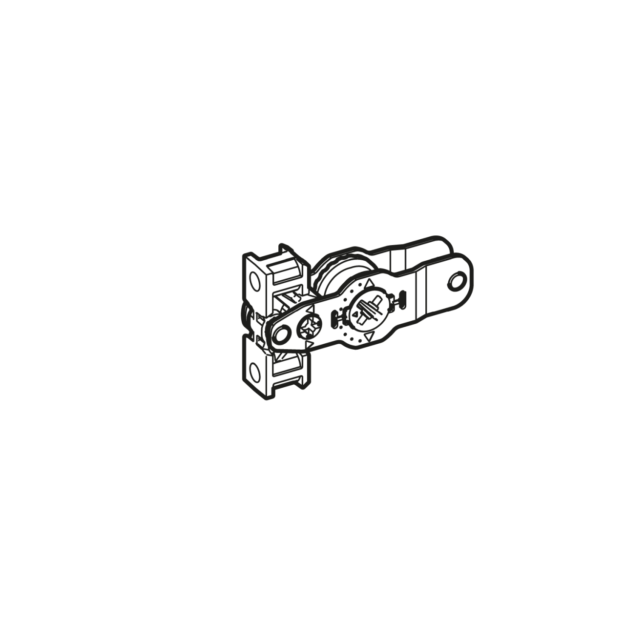 HETTICH AvanTech YOU Frontbefestigung für Zarge, Höhe 77 mm, zum Anschrauben, 9255832