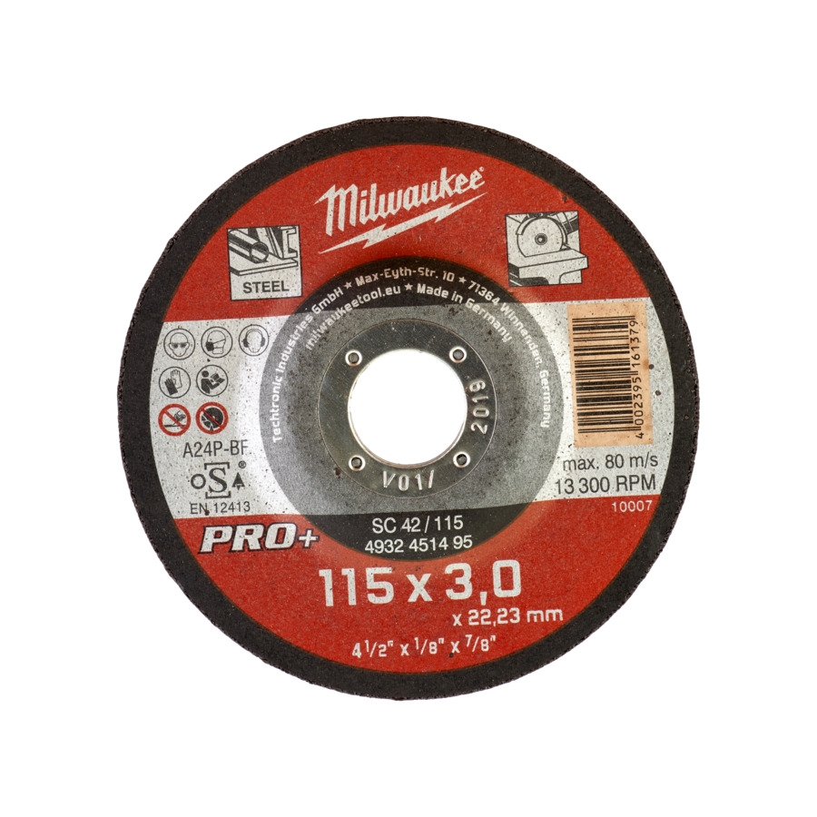 MILWAUKEE SC42 3 mm gekröpft Metalltrennscheibe PRO+ 115 mm