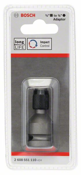 BOSCH Adapter zu Steckschlüsseleinsätze, 1/4 Zoll, 50 mm, Innenvierkant