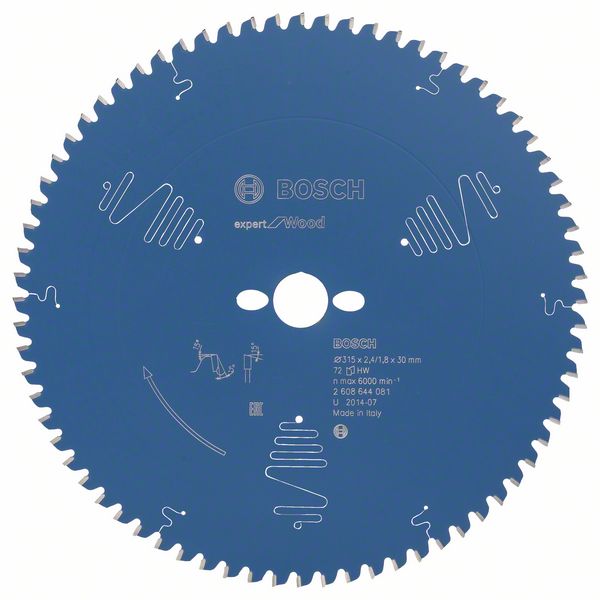 BOSCH Kreissägeblatt Expert for Wood, 315 x 30 x 2,4 mm, 72