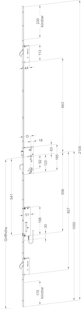 WINKHAUS SV-MFV STV BM F-Stulp, V60, M2, Stahl 2515260