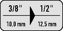 STAHLWILLE Vergrößerungsstück 432 Antr.3/8 Zoll Abtrieb 1/2 Zoll L.35mm STAHLWILLE