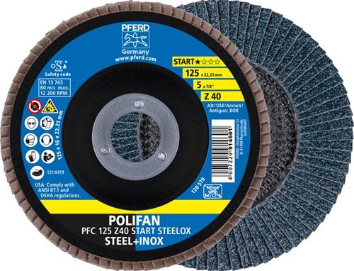 PFERD Fächerscheibe POLIFAN Z BOX D.125mm K.Z-40 kon.INOX ZK Box á 10 St.PFERD