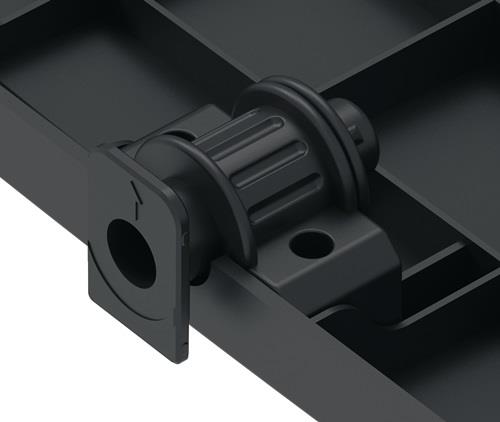 Nordwest Fußstütze schwarz B385/500xT370xH155mm Höhenverstellung 3-f.95/125/155mm