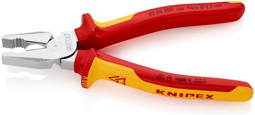 KNIPEX Kraftkombizange L.200mm verchr.Mehrkomp.-Hüllen VDE KNIPEX