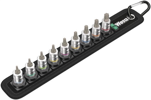 WERA Steckschlüsselsatz Belt 3 9-tlg.1/4 Zoll T8-T40 f.Innen-Torx-Schrauben WERA