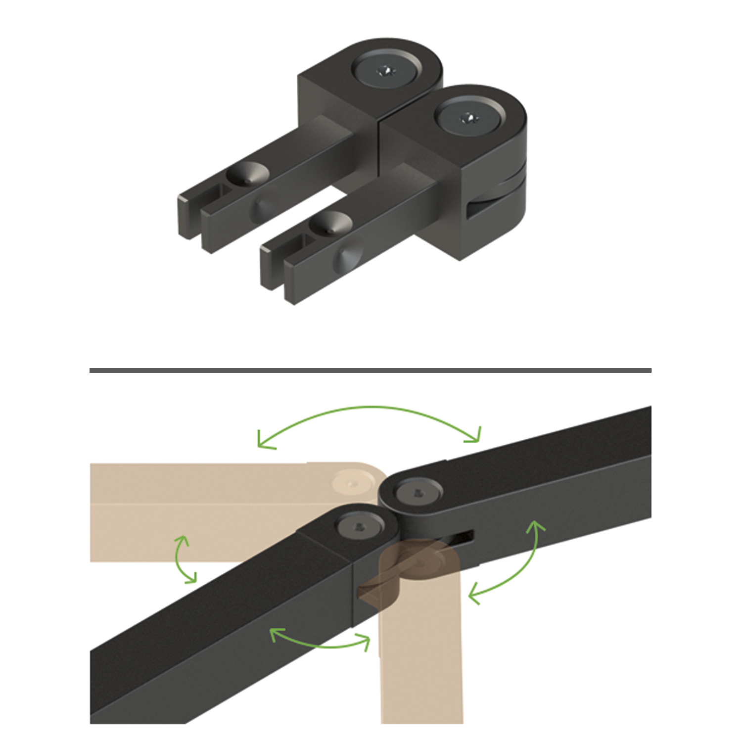 HETTICH Cadro Flexibler Knoten 360 Grad Edelstahl Optik, 9298846