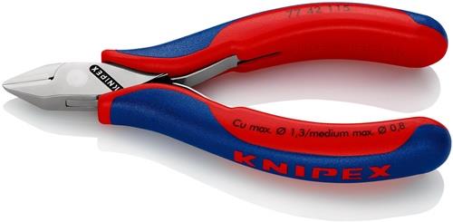 KNIPEX Elektronikseitenschneider L.115mm Form 4 Facette nein 2K-Hülle spiegelpol.KNIPEX