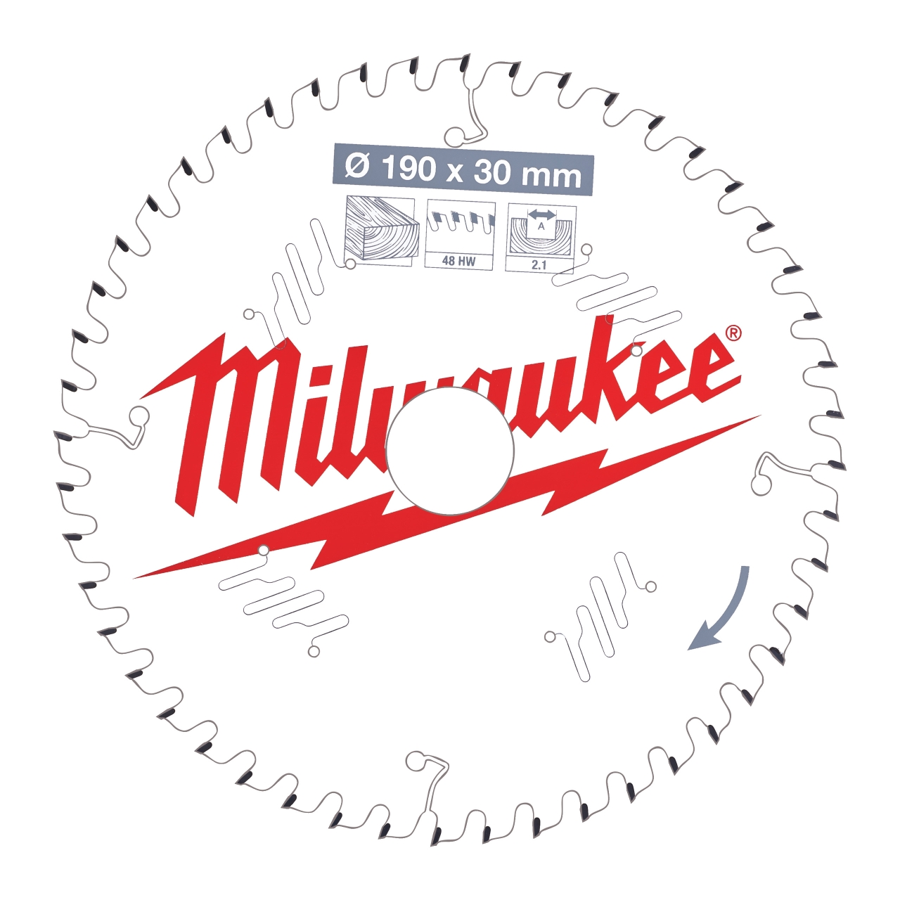 MILWAUKEE 190/30 mm Z48 Wechselzahn Kreissägeblatt Holz für Handkreissägen