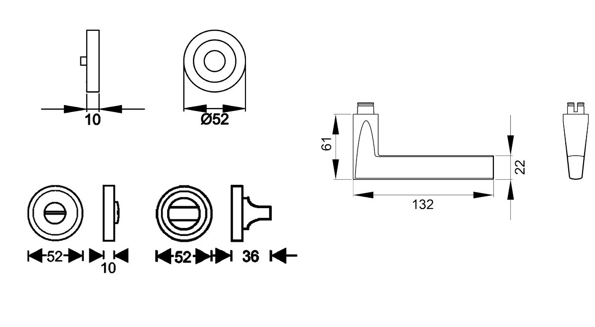 KARCHER DESIGN Drückergarnitur ER54 - Montana, Bad, Edelstahl